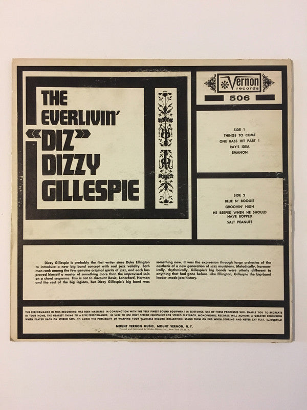 Dizzy Gillespie : The Everlivin' "Diz" (LP, Comp, Mono)