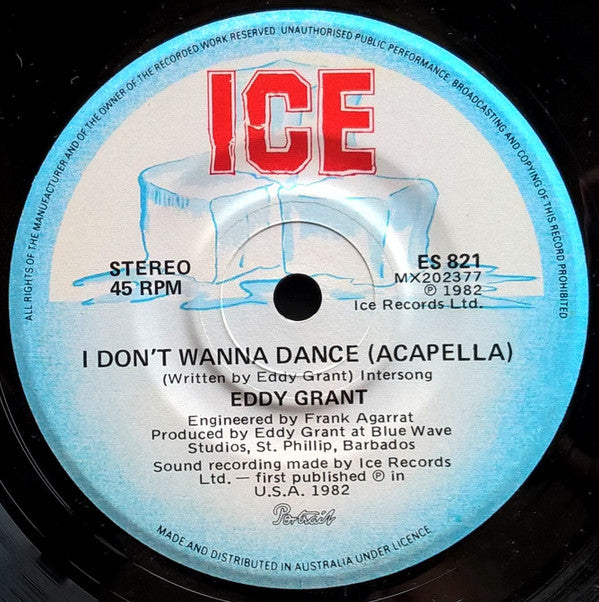 Eddy Grant : I Don't Wanna Dance (7", Single)