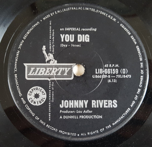 Johnny Rivers : Secret Agent Man / You Dig (7")