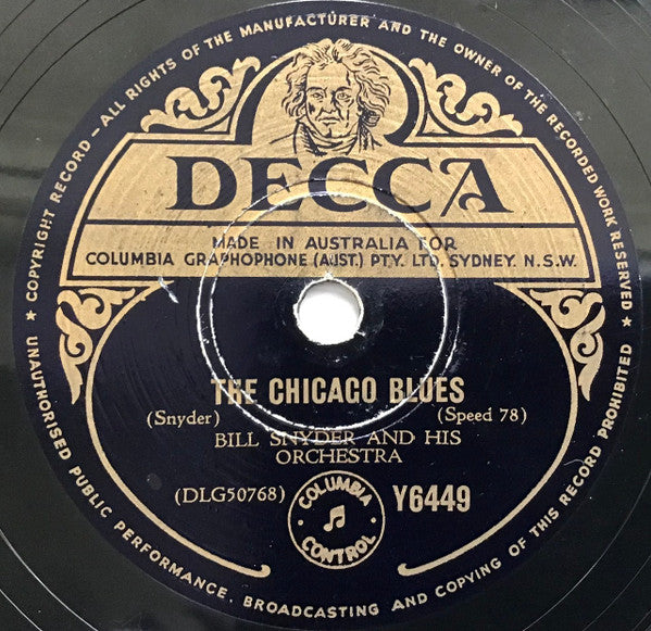 Bill Snyder And His Orchestra / Sir Hubert Pimm Introducing  Ellen Sutton : The Chicago Blues / I Wanna Say Hello (Shellac, 10")