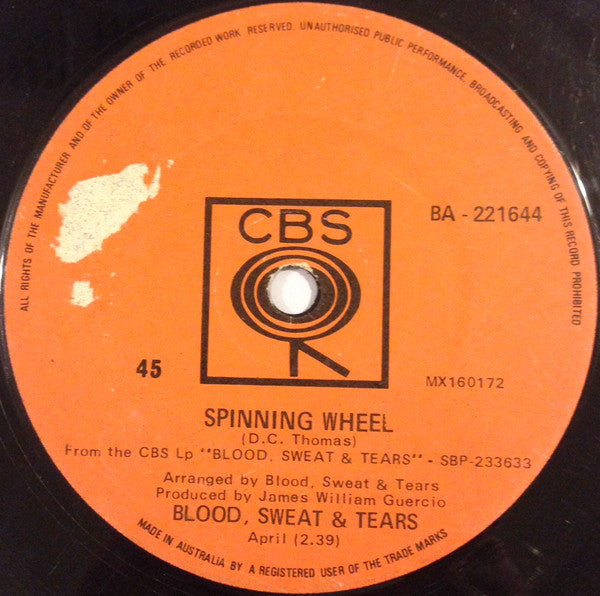 Blood, Sweat & Tears* : Spinning Wheel (7", Single)
