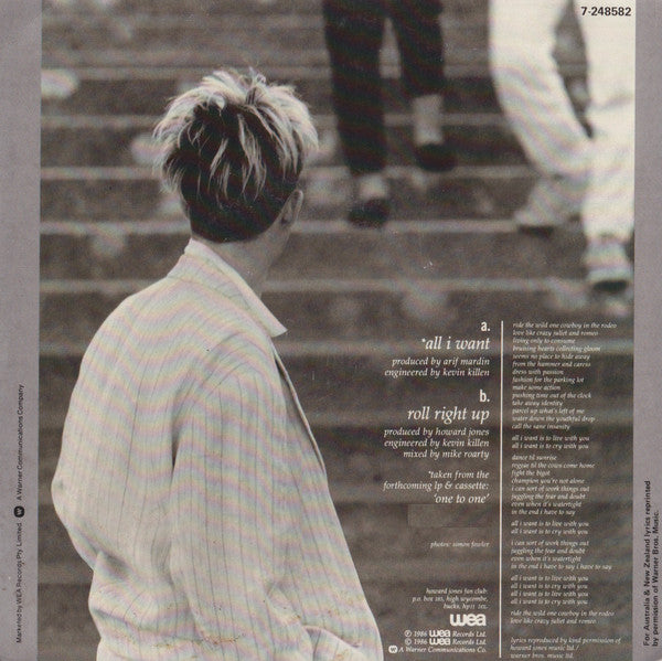 Howard Jones : All I Want (7", Single)