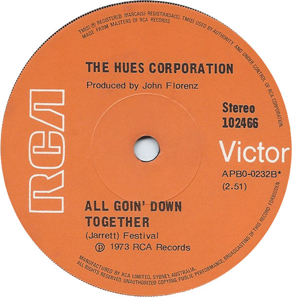 The Hues Corporation : Rock The Boat (7", Single)