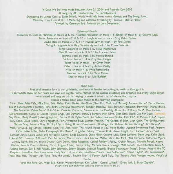Architecture In Helsinki : In Case We Die (CD, Album, Dig)