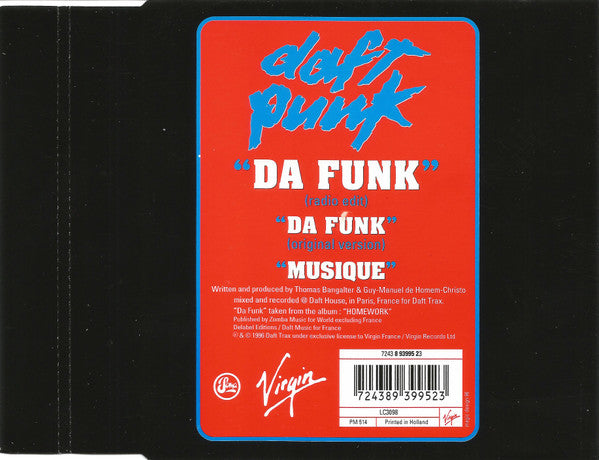 Daft Punk : Da Funk (CD, Single)