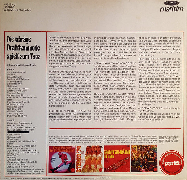 Klimper-Paule : Die Schräge Drahtkommode Spielt Zum Tanz (LP, RE)