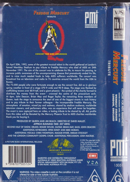 Various : The Freddie Mercury Tribute (VHS)