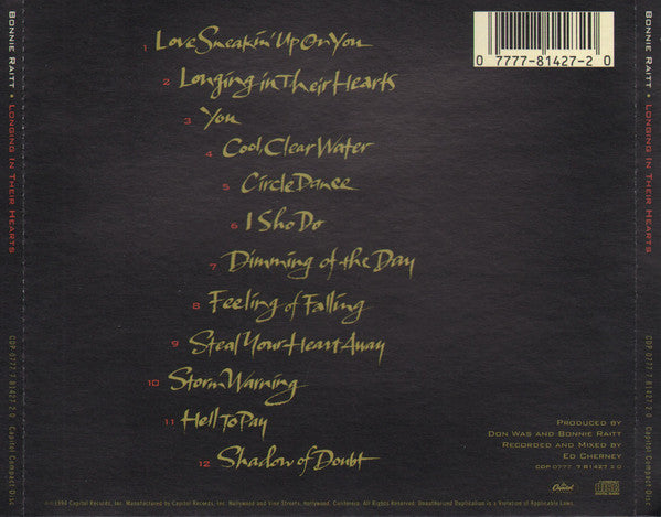 Bonnie Raitt : Longing In Their Hearts (CD, Album)