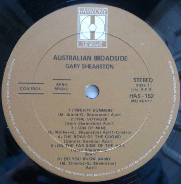Gary Shearston : Australian Broadside (LP, RE)