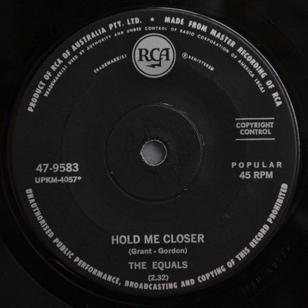 The Equals : Baby, Come Back / Hold Me Closer (7", Single)