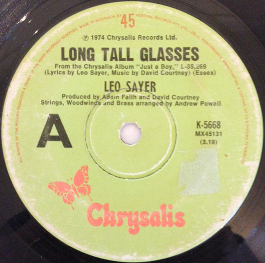 Leo Sayer : Long Tall Glasses (7")