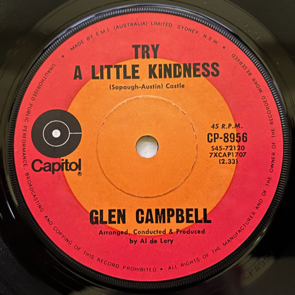 Glen Campbell : Try A Little Kindness (7", Single)