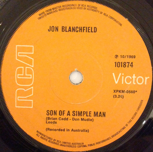 Jon Blanchfield : Son Of A Simple Man (7", Single)