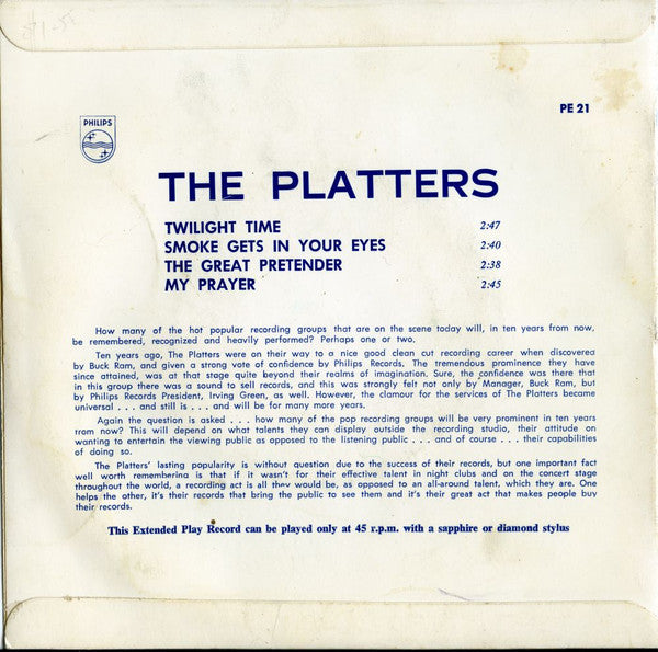 The Platters : The Platters (7", EP)
