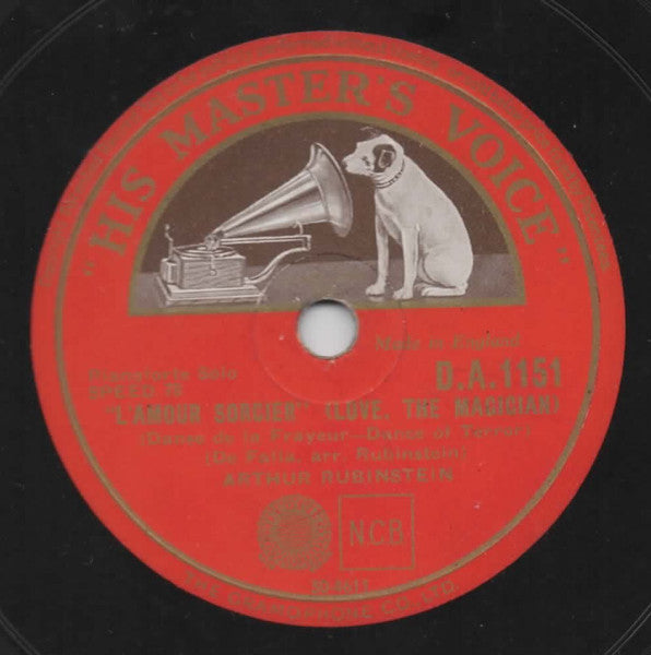 Arthur Rubinstein : L'Amour Sorcier (Love, The Magician) (Shellac, 10")