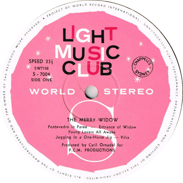 Franz Lehár, The Sinfonia Of London* Conducted By John Hollingsworth : The Merry Widow (LP, Album, Club)