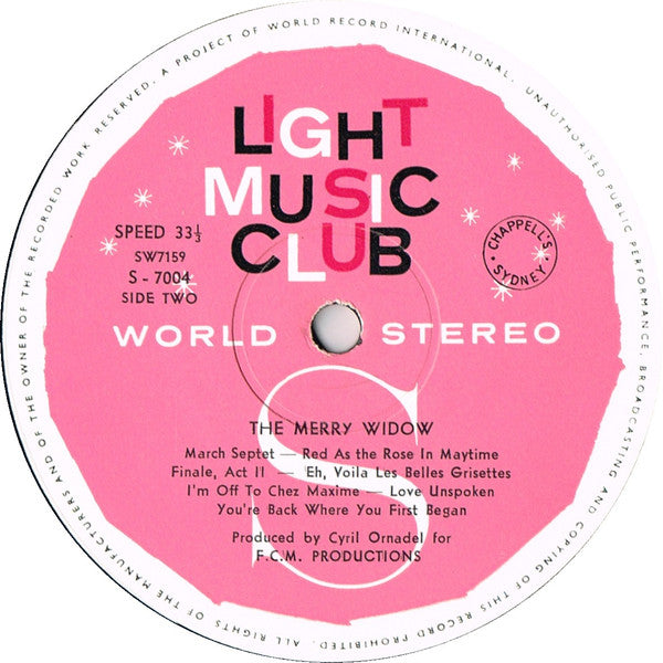 Franz Lehár, The Sinfonia Of London* Conducted By John Hollingsworth : The Merry Widow (LP, Album, Club)