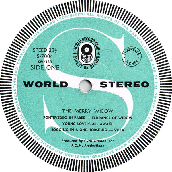 Franz Lehár, Sinfonia Of London Conducted By John Hollingsworth : The Merry Widow (LP, Club, RE)