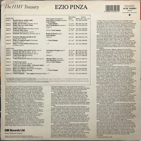 Ezio Pinza : Ezio Pinza; The First Recordings:1923-4 (LP, Album, Comp, Mono)