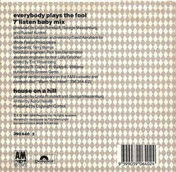 Aaron Neville : Everybody Plays The Fool (CD, Single)