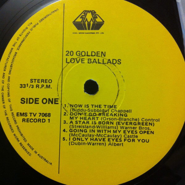 Unknown Artist : 20 Golden Love Ballads (2xLP)