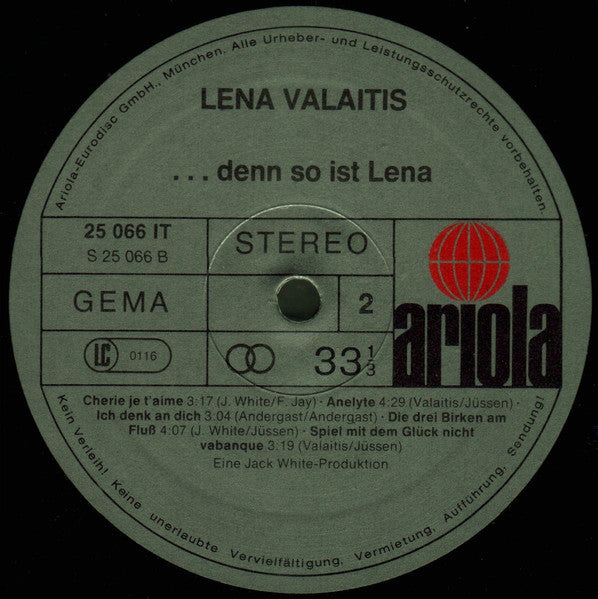 Lena Valaitis : ...Denn So Ist Lena (LP, Album)