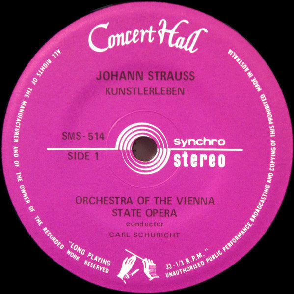 Johann Strauss*, Orchestra Of The Vienna State Opera* Conducted By Carl Schuricht : Strauss (7", EP)