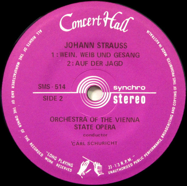 Johann Strauss*, Orchestra Of The Vienna State Opera* Conducted By Carl Schuricht : Strauss (7", EP)
