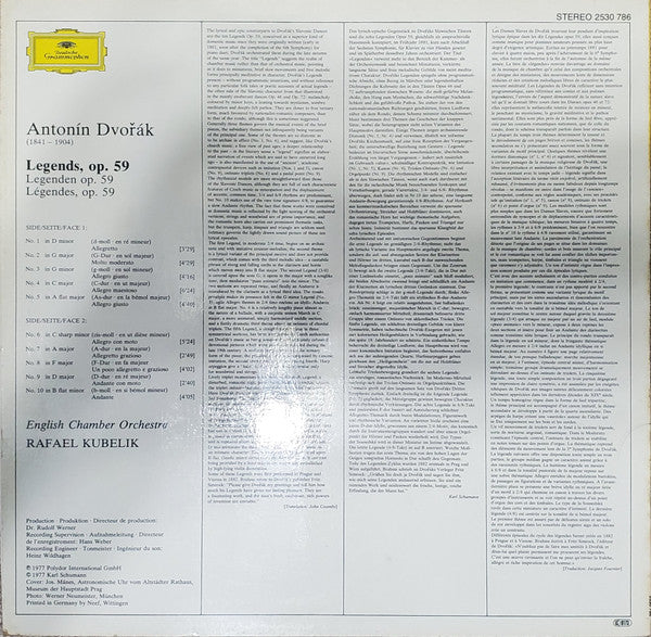 Antonín Dvořák - English Chamber Orchestra • Rafael Kubelik : Legends • Legenden (LP)