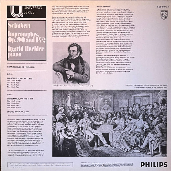 Franz Schubert – Ingrid Haebler : Impromptus, Op. 90 Und 142 (LP, RE)