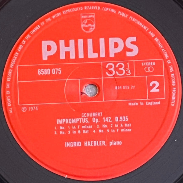 Franz Schubert – Ingrid Haebler : Impromptus, Op. 90 Und 142 (LP, RE)