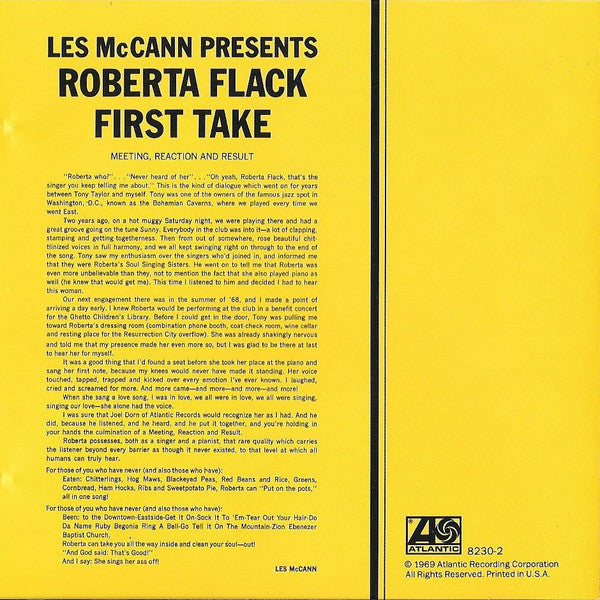 Roberta Flack : First Take (CD, Album, RE, RM)