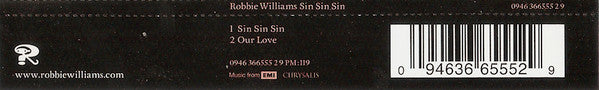 Robbie Williams : Sin Sin Sin (CD, Single)