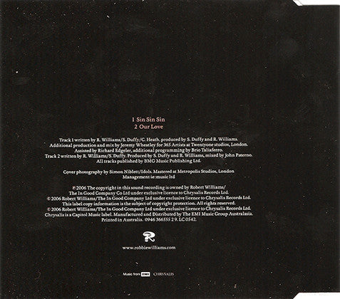 Robbie Williams : Sin Sin Sin (CD, Single)
