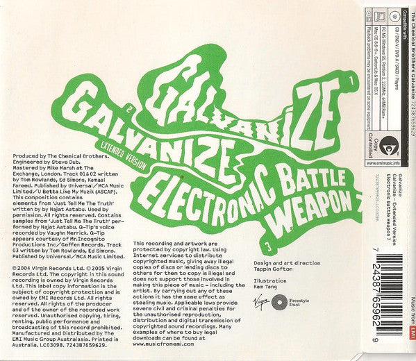 The Chemical Brothers : Galvanize (CD, Single, Copy Prot.)