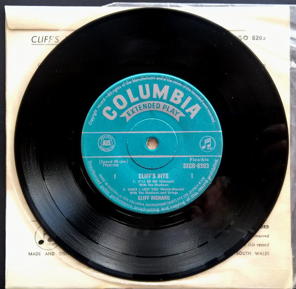 Cliff Richard : Cliff's Hits (7", EP)