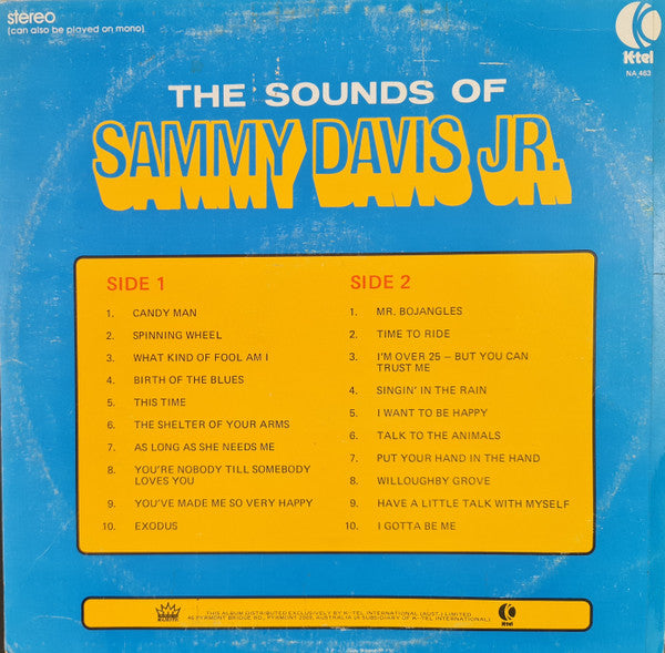 Sammy Davis Jr. : K-Tel Present The Sounds Of Sammy Davis Jr. (LP, Comp)