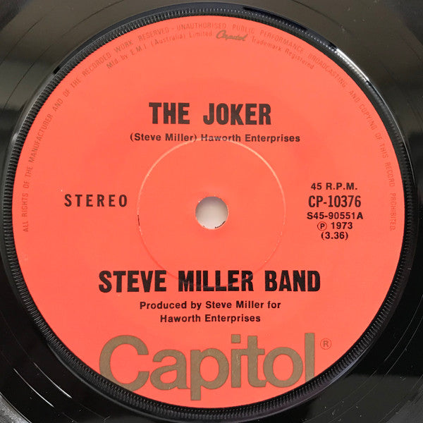 Steve Miller Band : The Joker (7", Single)