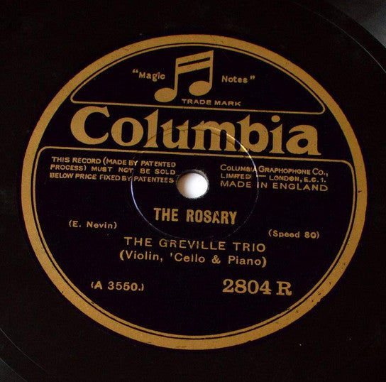 The Greville Trio* : Silver Threads Among The Gold / The Rosary (Shellac, 10", 80 RPM, RP)
