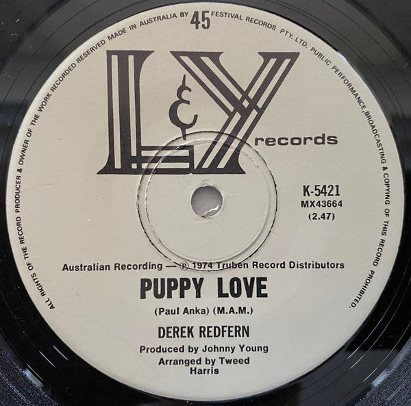 Derek Redfern : Put Your Head On My Shoulder (7", Single)