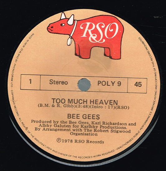 Bee Gees : Too Much Heaven (7", Single)