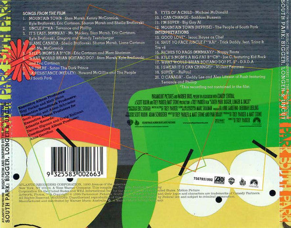 Various : South Park: Bigger, Longer & Uncut (Music From And Inspired By The Motion Picture) (CD, Album)