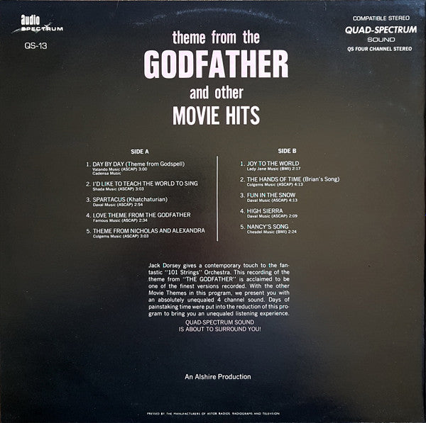 101 Strings, Jack Dorsey : Theme From The Godfather And Other Movie Hits (LP, Album, Quad)