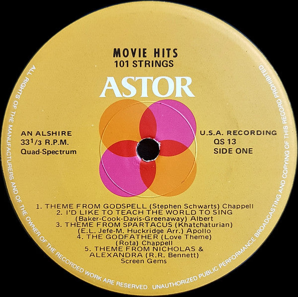 101 Strings, Jack Dorsey : Theme From The Godfather And Other Movie Hits (LP, Album, Quad)