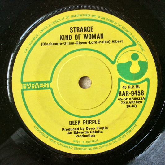 Deep Purple : Strange Kind Of Woman (7", Single, Mono)