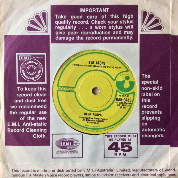 Deep Purple : Strange Kind Of Woman (7", Single, Mono)