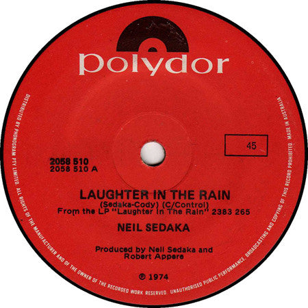 Neil Sedaka : Laughter In The Rain / Endlessly (7", Single)