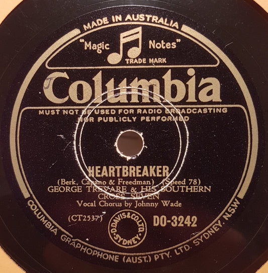 George Trevare & His Southern Cross Seven : The One Life For Me / Heartbreaker (Shellac, 10")