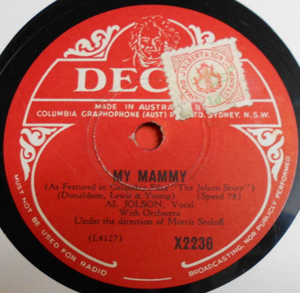 Al Jolson : My Mammy / April Showers (Shellac, 10")