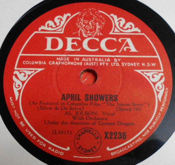 Al Jolson : My Mammy / April Showers (Shellac, 10")